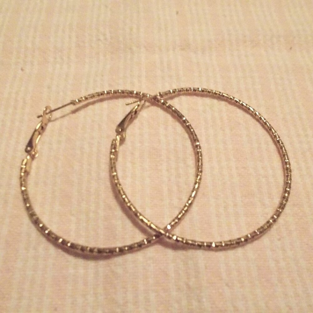 Rose goldtone hoop earrings